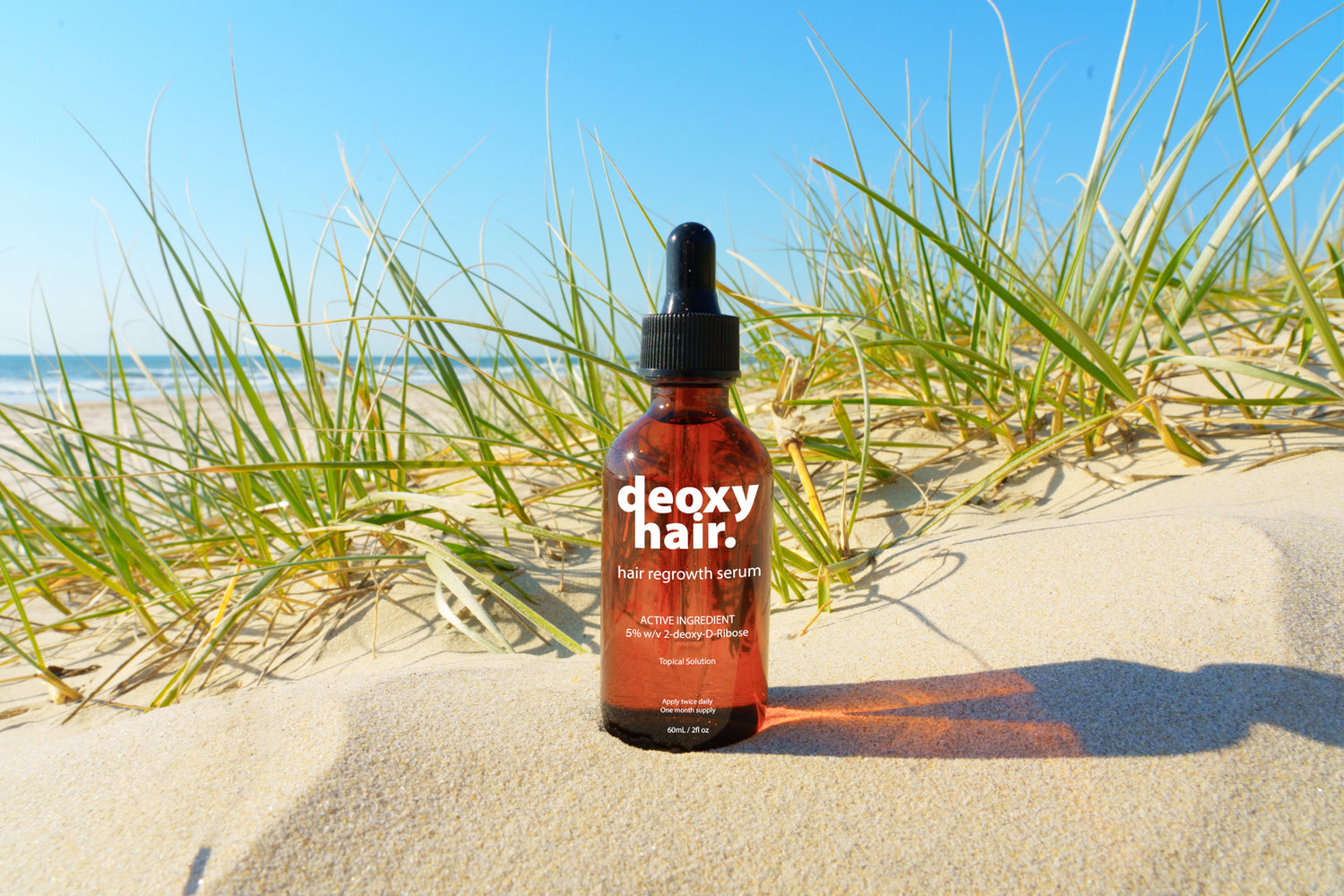 Our breakthrough serum, powered by active ingredient 2-deoxy-D-ribose (2dDR) offers a powerful solution for both men and women struggling with androgenetic and postpartum hair loss. works wonders in a controlled environment to stimulate the formation of new blood supply to hair follicles, thus kickstarting the re-growth cycle.